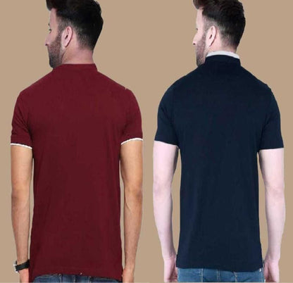 Cotton Blend Solid Full Sleeves T-Shirt Buy 1 Get 1 Free