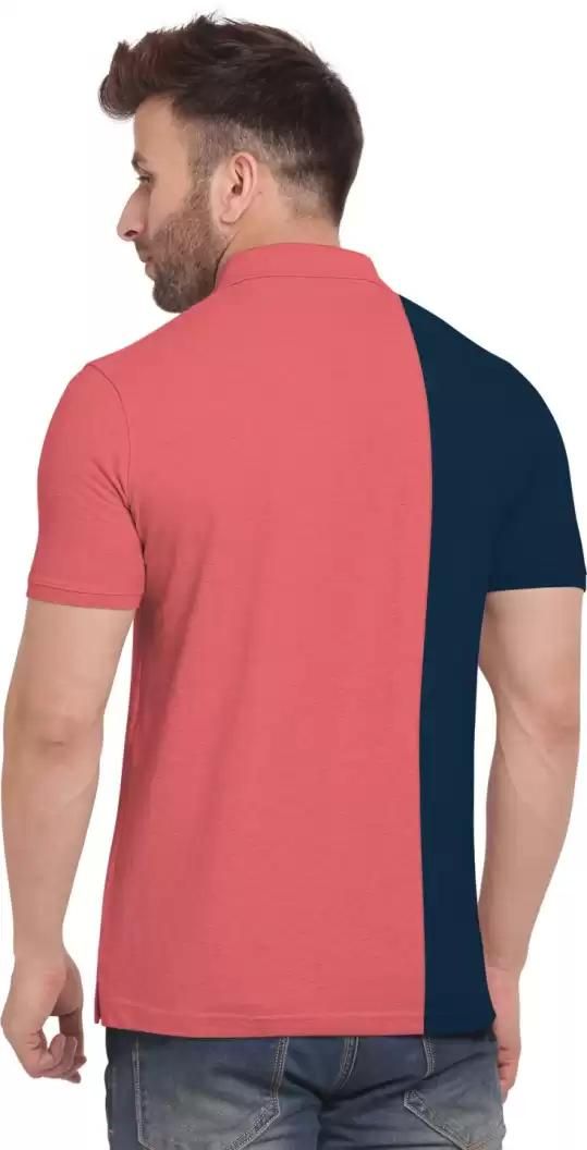 Cotton Soild Half Sleeves Polo Neck Mens Casual T-Shirt