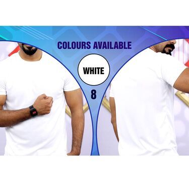 6)Fidato Pack of 10 Half Sleeves Round Neck T-shirts with Free Digital Watch